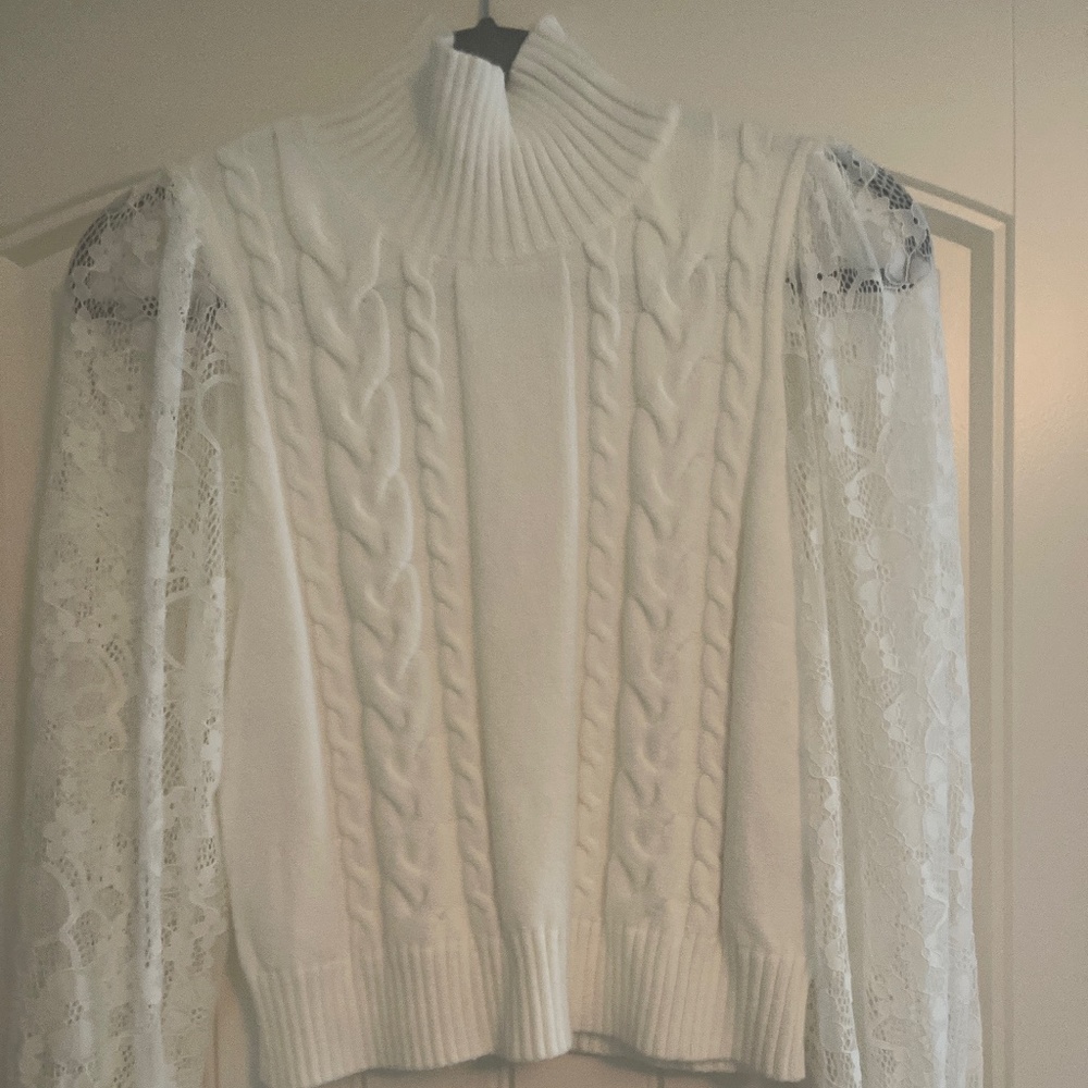 Pink Lily White Sweater